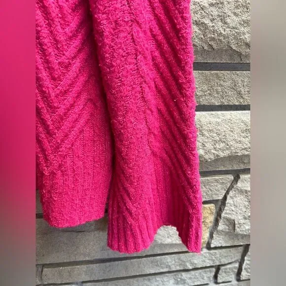 Free People Mock Neck Bell Sleeve Sweater Hot Pink XL - Picture 4 of 9